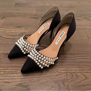 NWOT 💎 Pearl-Embellished Satin Stilettos - Size 230mm (W6) 💎